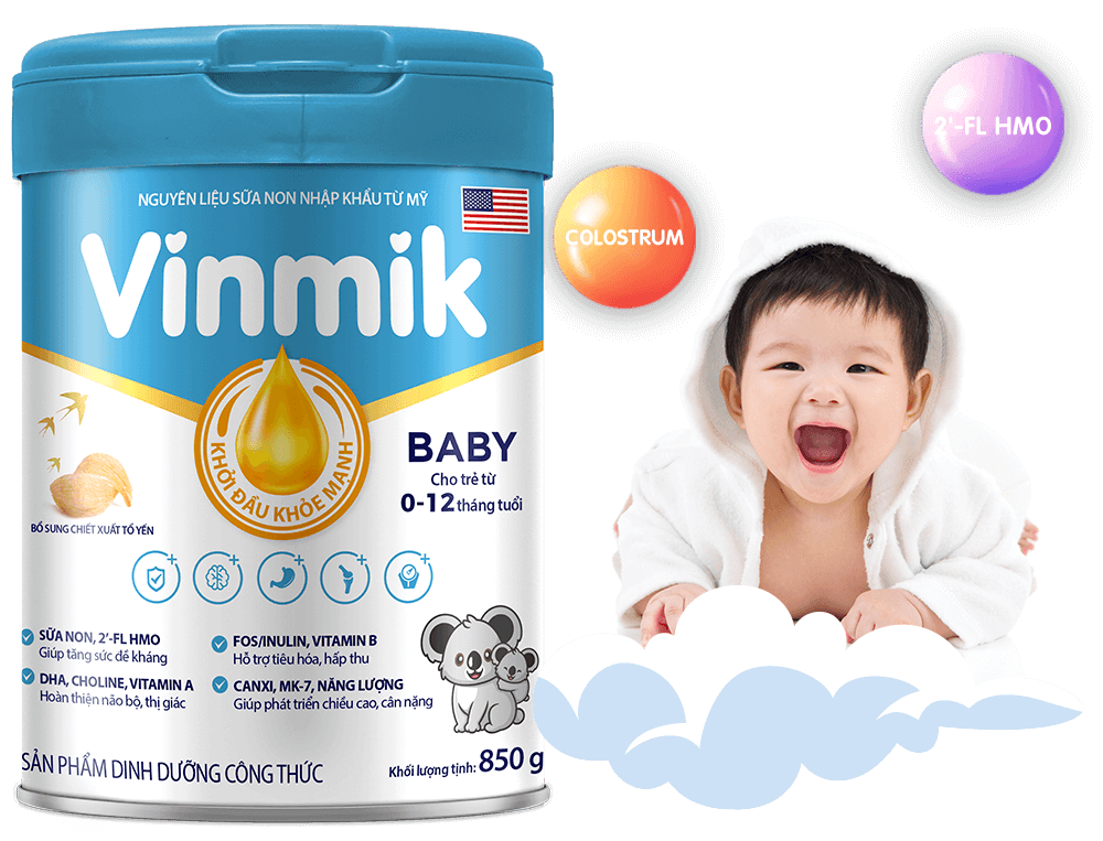 Sữa VinMik Baby hỗ trợ tăng sức đề kháng