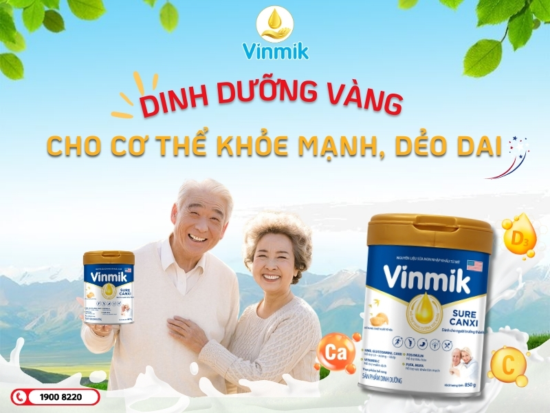 Sữa Vinmik Sure Canxi cho người già & người trưởng thành