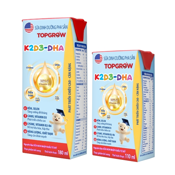 Sữa dinh dưỡng pha sẵn Topgrow K2D3 - DHA Sữa dinh dưỡng pha sẵn Topgrow K2D3 - DHA