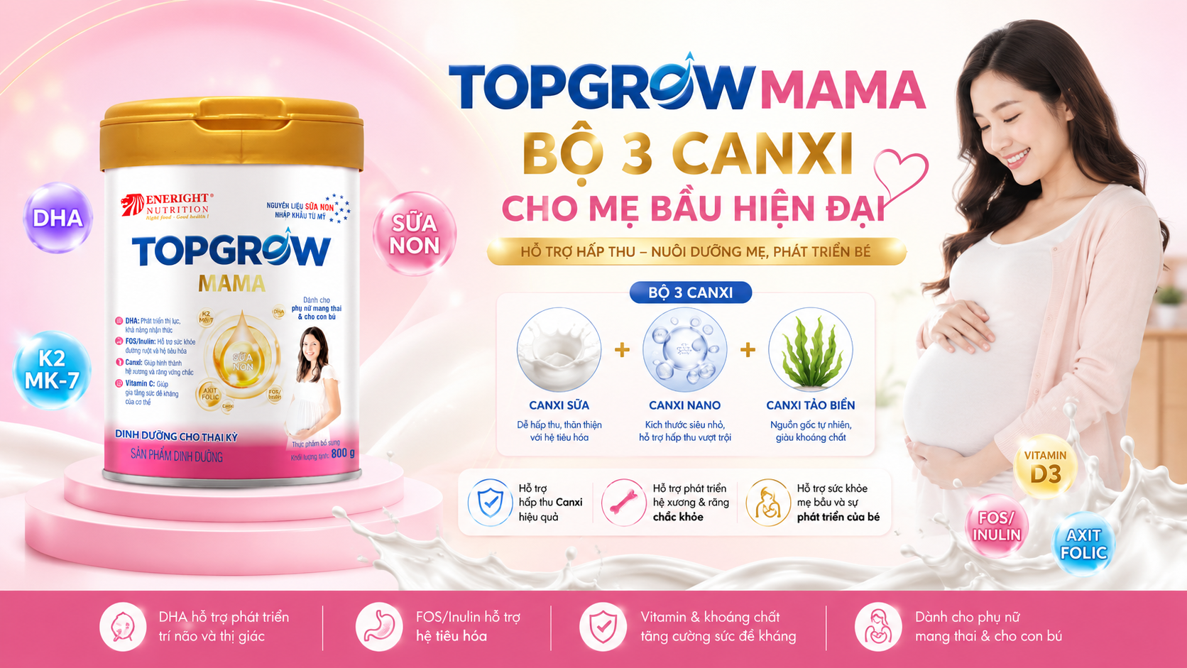 Ưu Điểm Của Bộ 3 Canxi Trong TopGrowMama